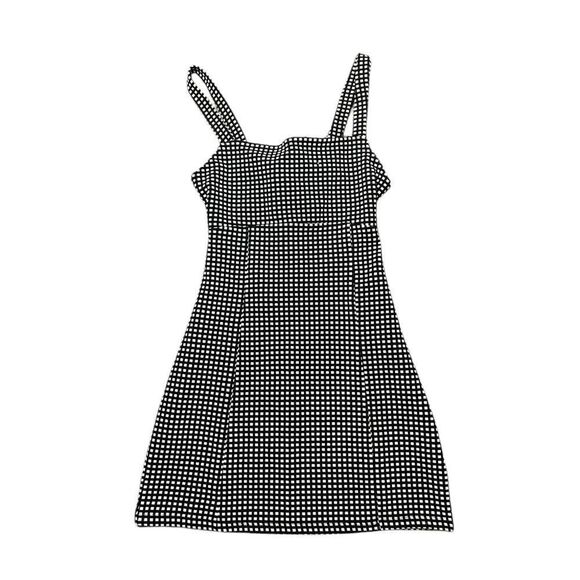 FREE PEOPLE Bardot Mini Dress Black White Size Medium - Picture 2 of 10